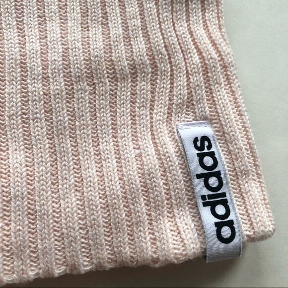 Adidas Blush Pink Ribbed Beanie Hat One Size - Picture 3 of 8